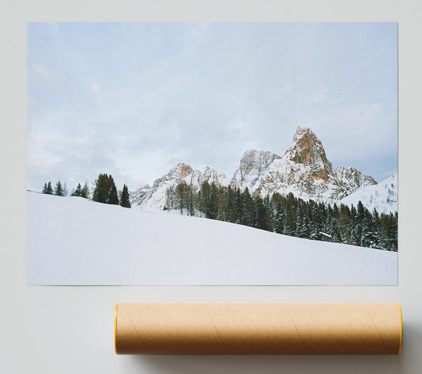 White Peaks And Brown Rocks Giclee Print