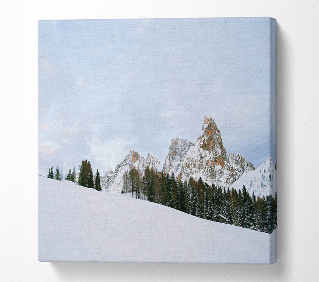  A Canvas Print of White Peaks And Brown Rocks Canvas Art