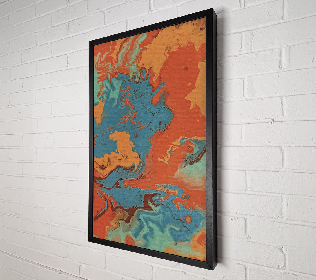  A Canvas Print of Teal And Rust Swirls Canvas Wall Art