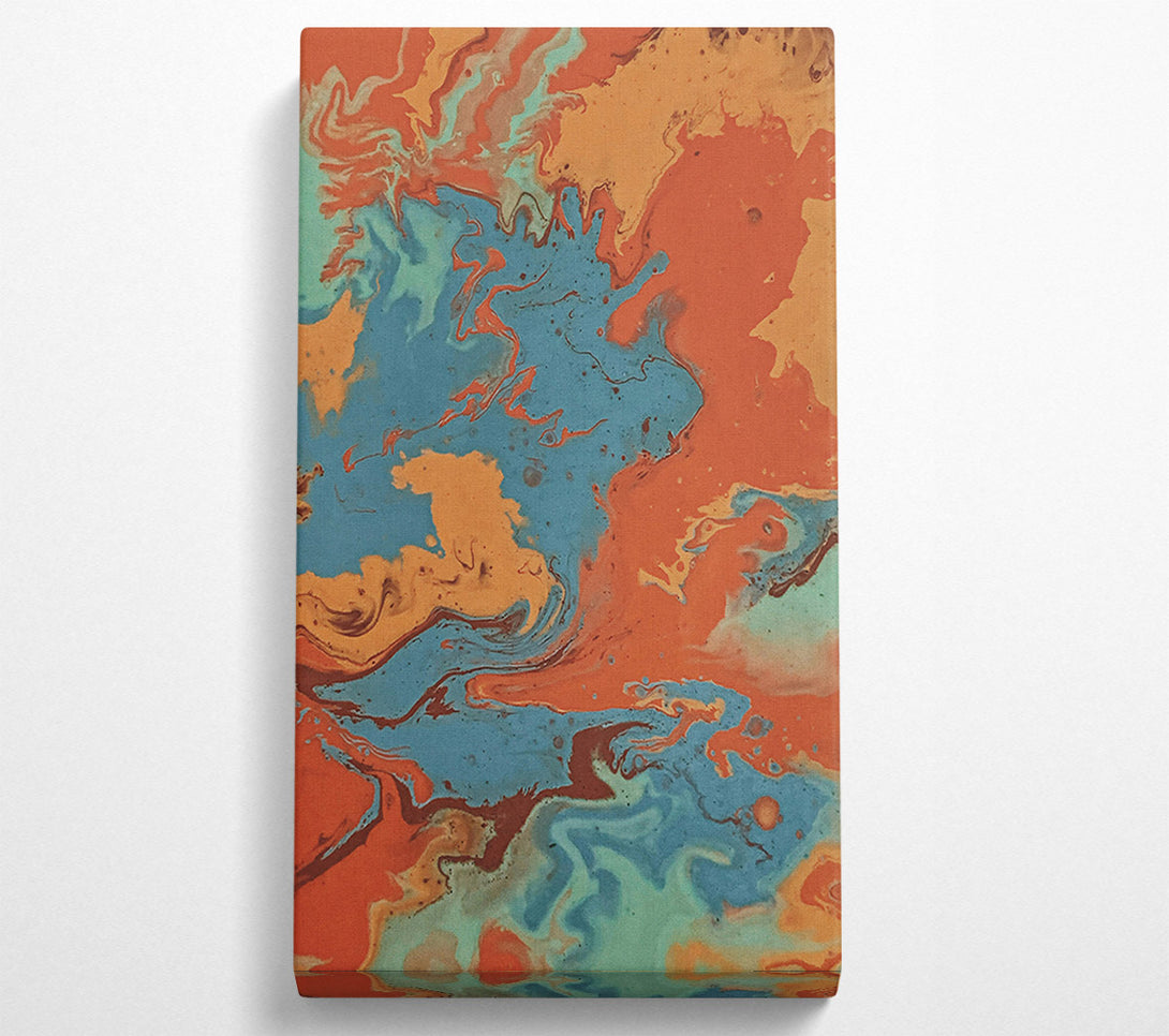  A Canvas Print of Teal And Rust Swirls Canvas Wall Art