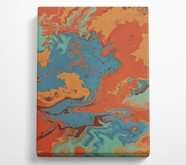  A Canvas Print of Teal And Rust Swirls Canvas Wall Art