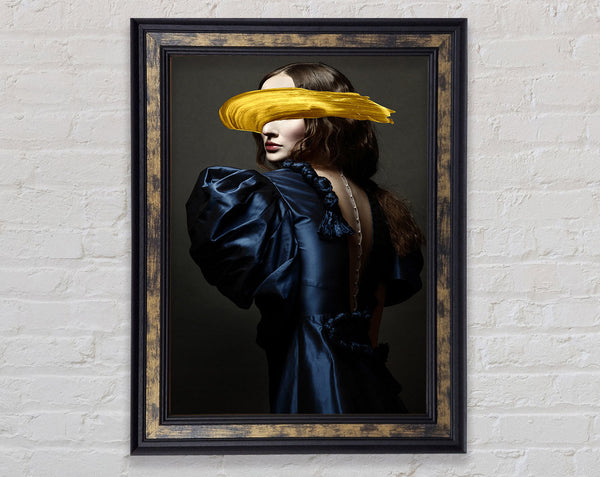 Gold Brushstroke Woman Framed Print