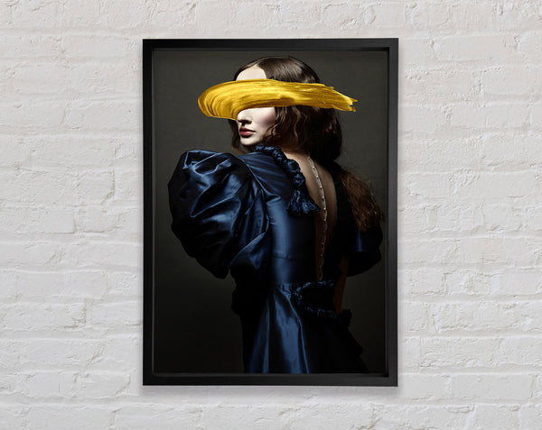 Gold Brushstroke Woman Framed Print