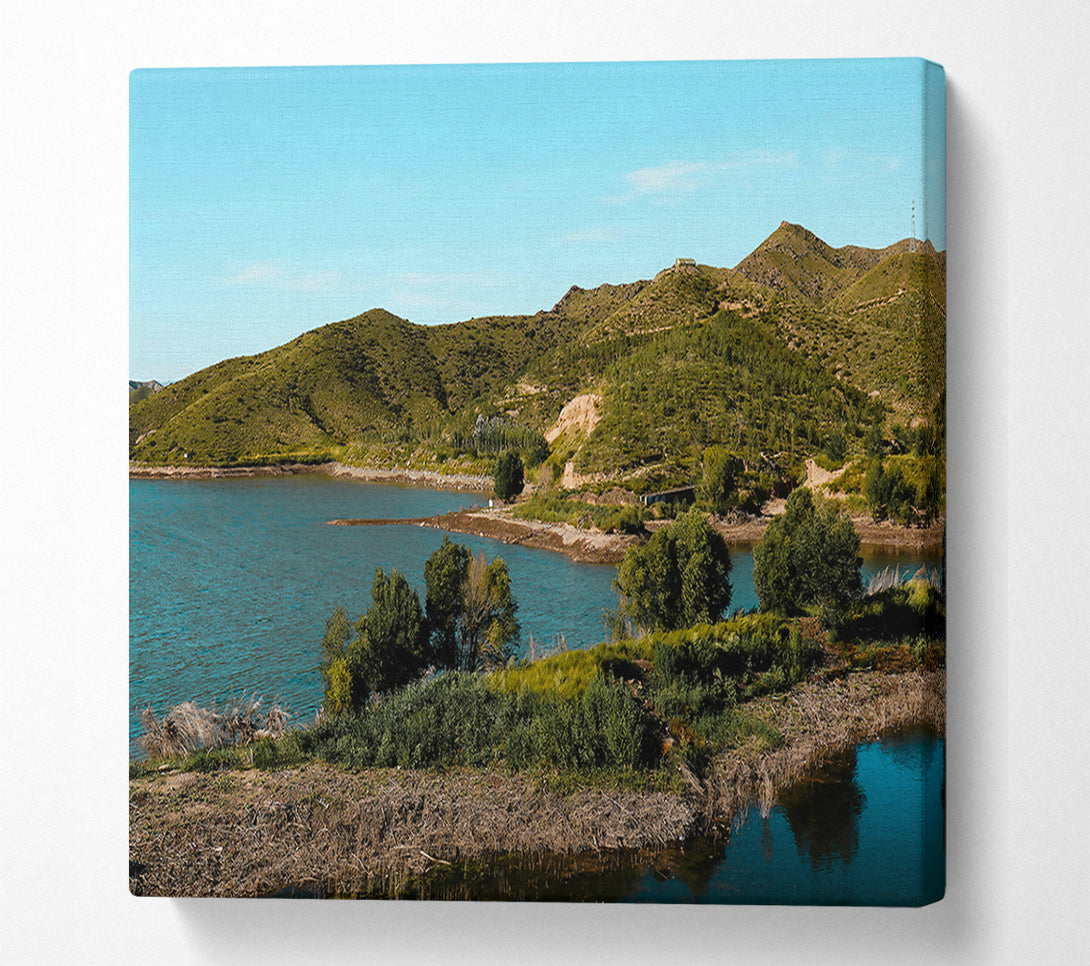  A Canvas Print of Azure Mountain Lake Canvas Art