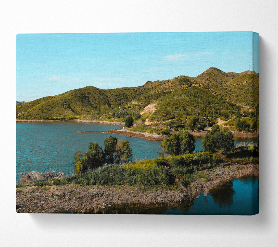  A Canvas Print of Azure Mountain Lake Canvas Art