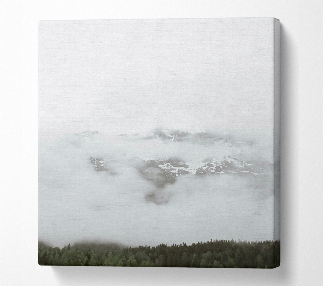  A Canvas Print of White Peak In Fog Canvas Wall Art