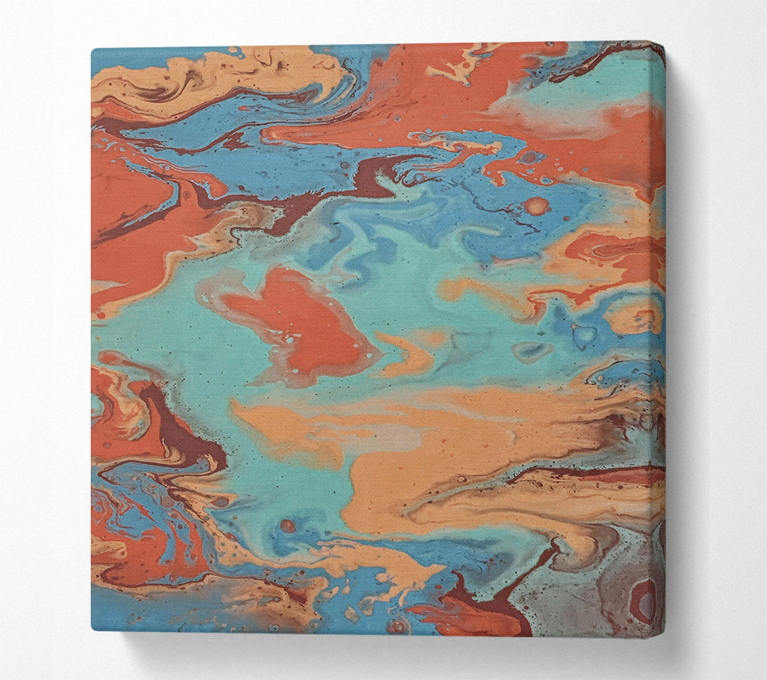  A Canvas Print of Teal Swirls And Hues Canvas Art
