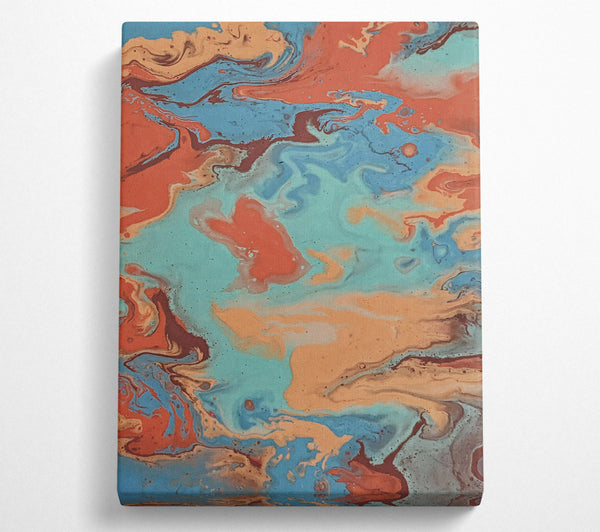  A Canvas Print of Teal Swirls And Hues Canvas Art