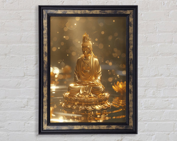 Gold Buddha Framed Print