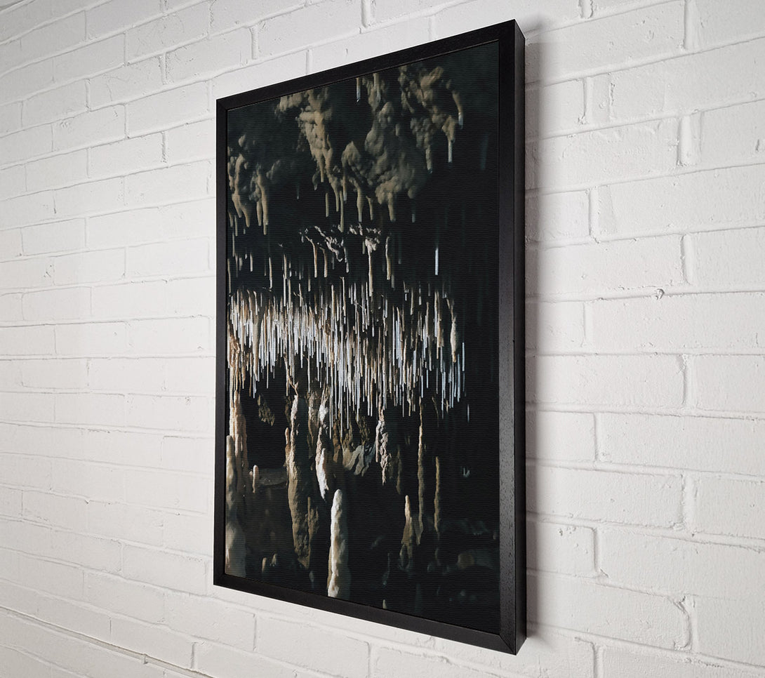  A Canvas Print of White Stalactites In The Dark Canvas Art