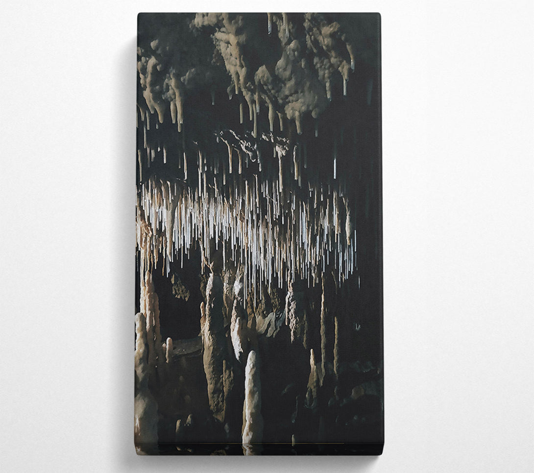  A Canvas Print of White Stalactites In The Dark Canvas Art