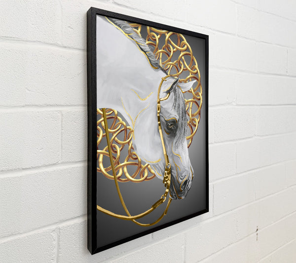 Gold Chains On White Horse