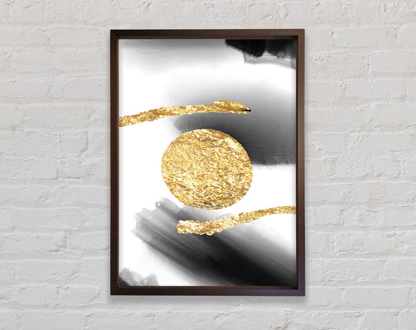 Gold Circle  Walnut And Walnut Framed Print