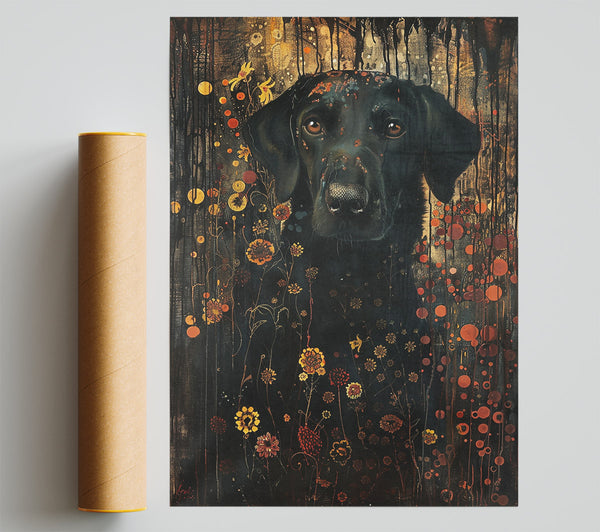 Black Dog In Bloom Poster