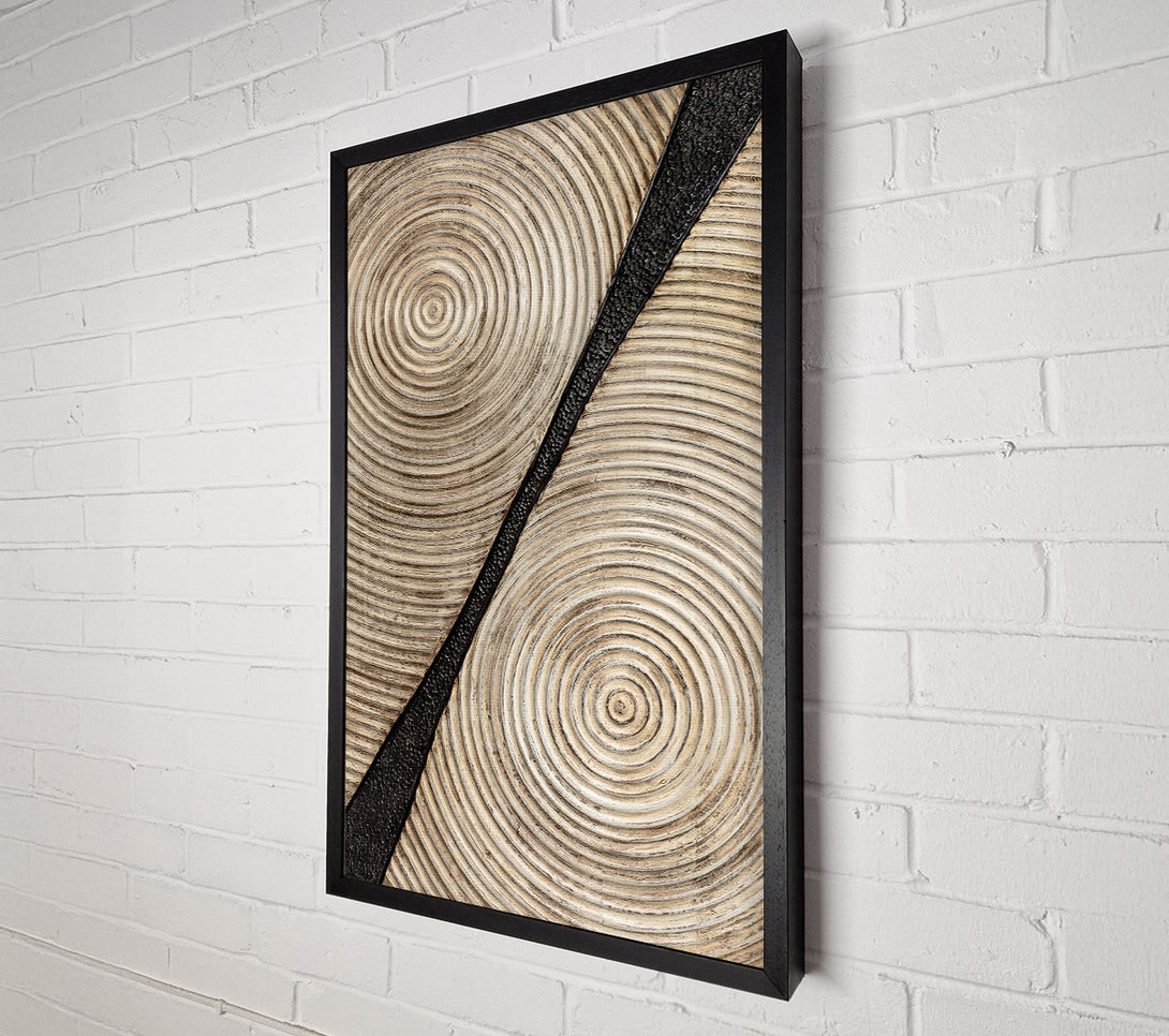  A Canvas Print of Gold Circles With Black Canvas Print