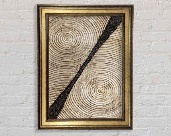Gold Circles With White Framed Print