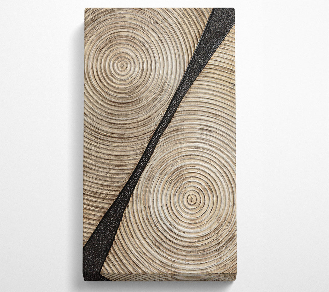  A Canvas Print of Gold Circles With Black Canvas Print