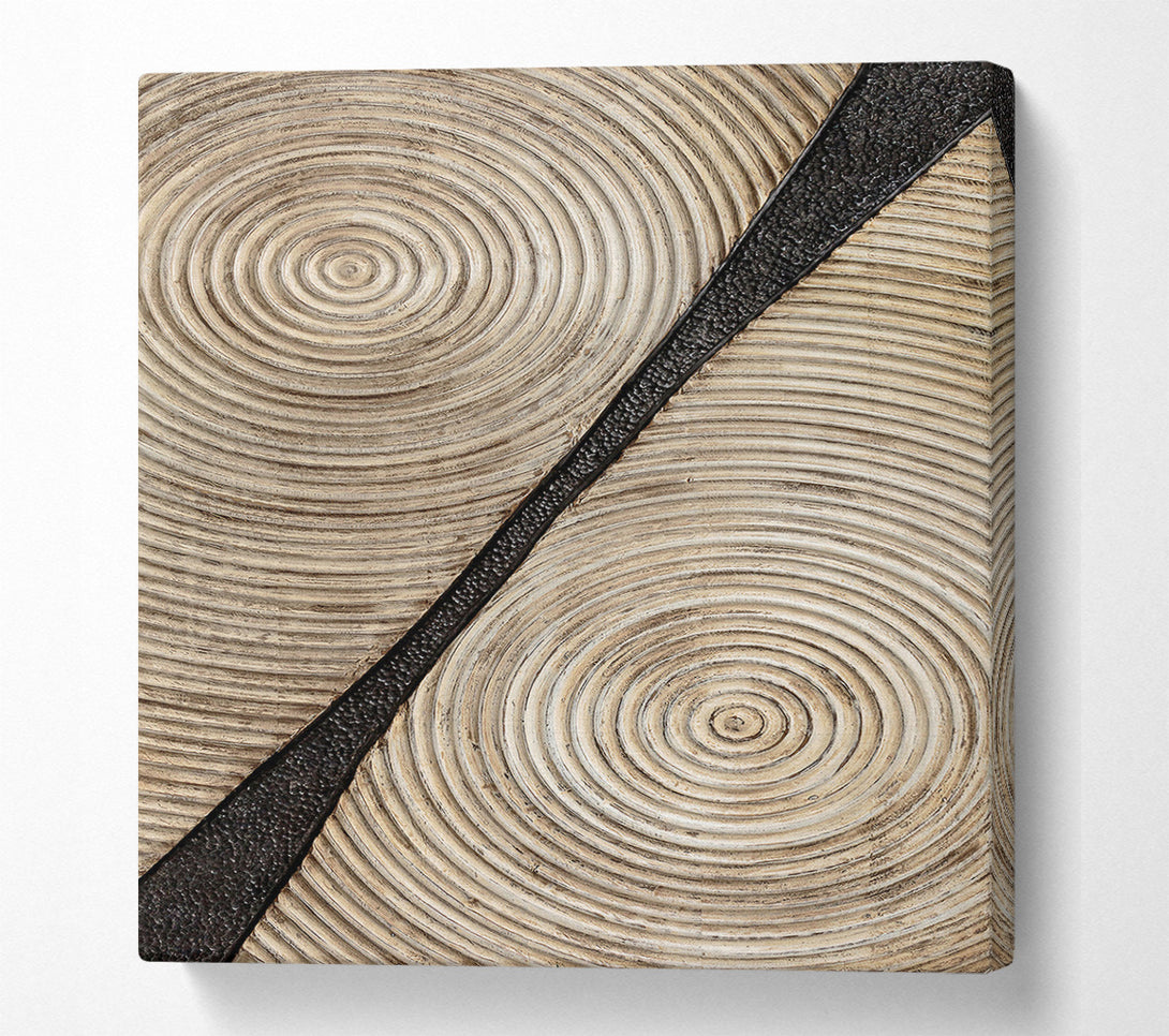  A Canvas Print of Gold Circles With Black Canvas Print