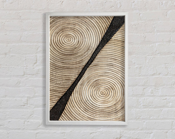 Gold Circles With White Framed Print