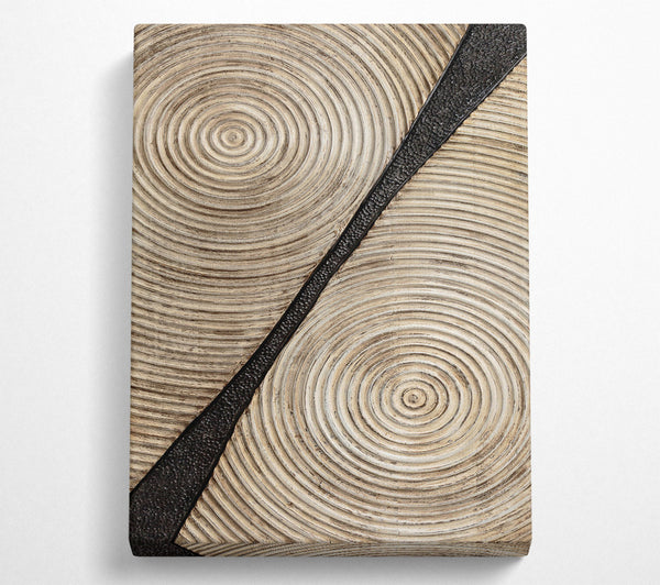 A Canvas Print of Gold Circles With Black Canvas Print