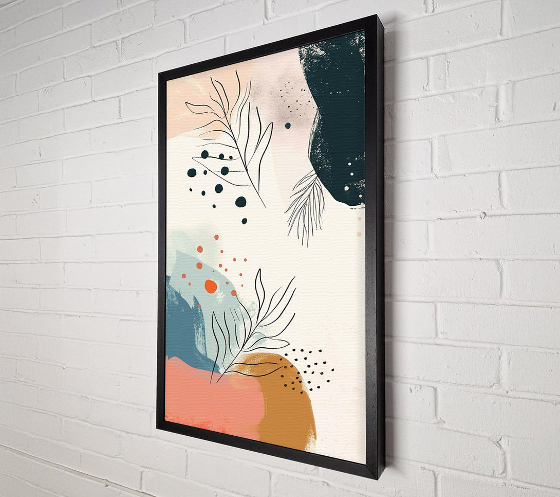  A Canvas Print of Coral And Teal Abstraction Canvas Print