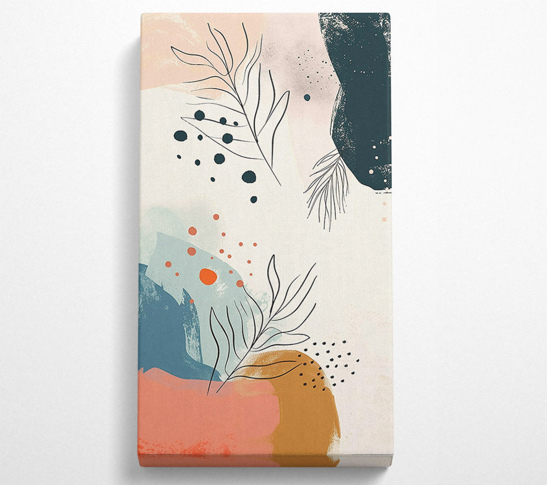  A Canvas Print of Coral And Teal Abstraction Canvas Print