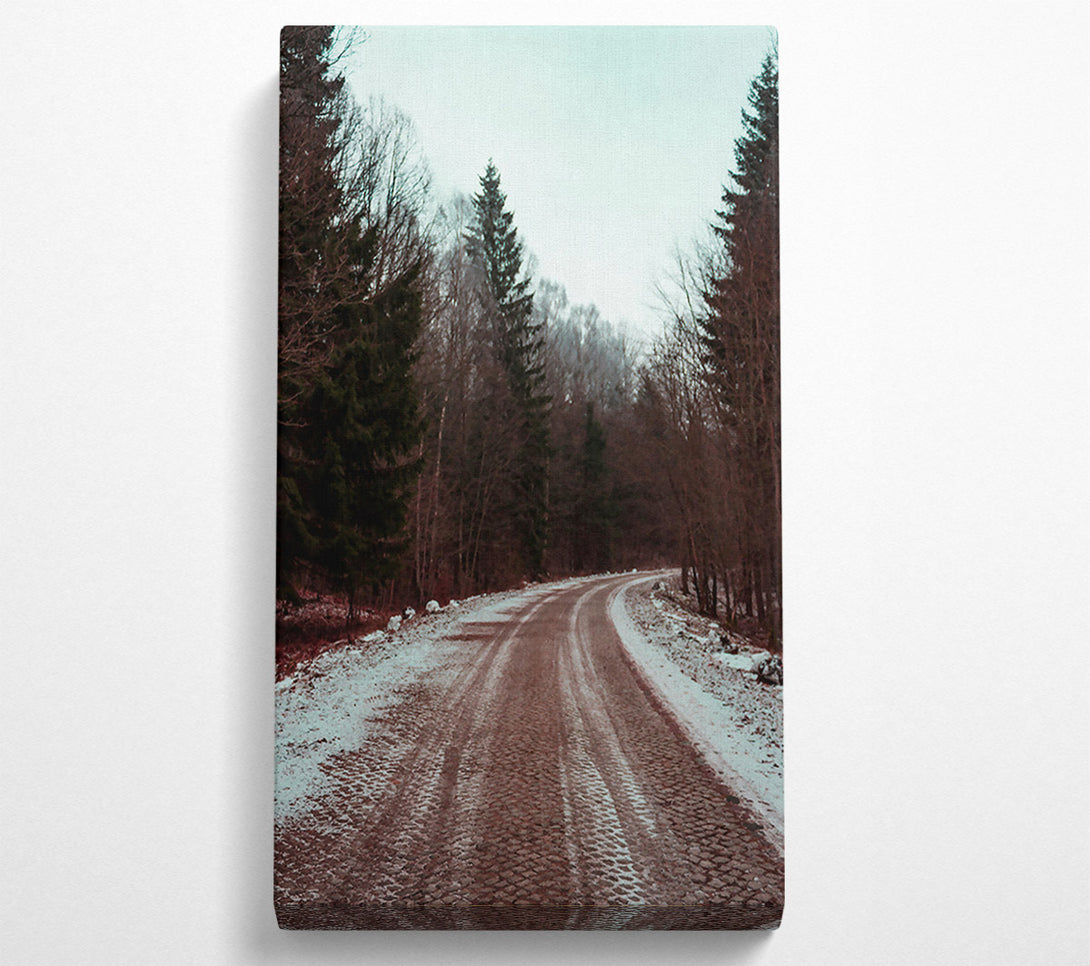  A Canvas Print of Brown Road Through Snow Canvas Wall Art