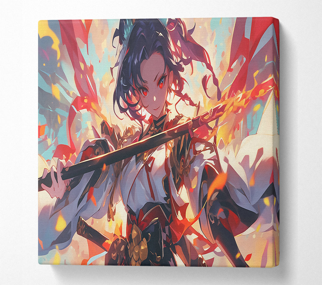  A Canvas Print of Crimson Flame Warrior. Canvas Wall Art
