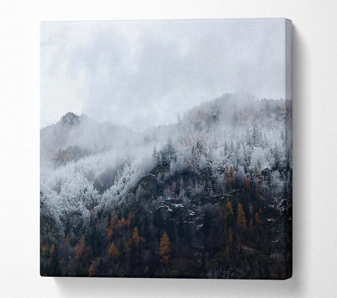  A Canvas Print of White Mist Mountains Canvas Art