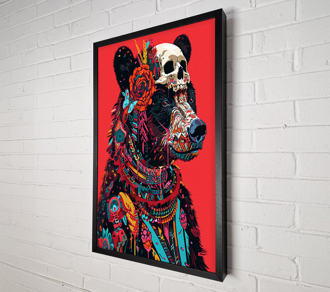  A Canvas Print of Crimson Skull Bear Canvas Print