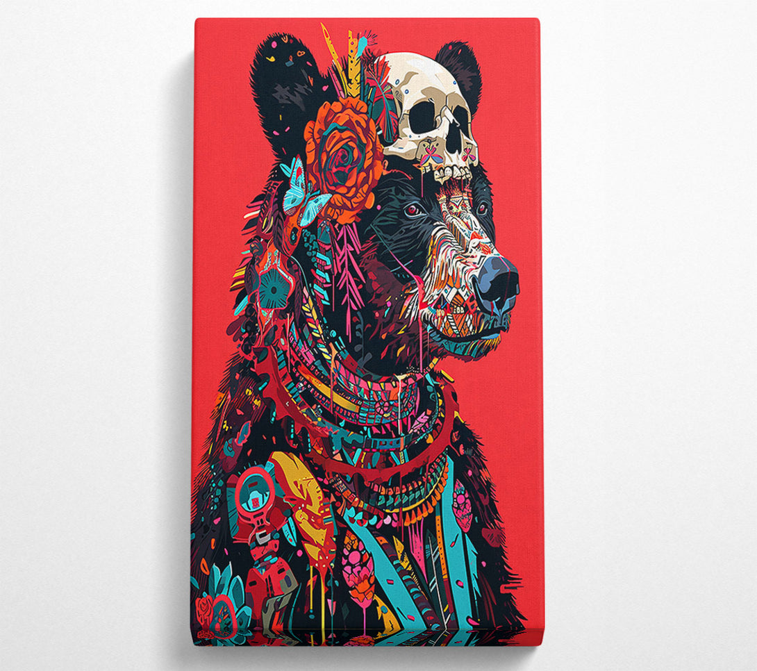  A Canvas Print of Crimson Skull Bear Canvas Print