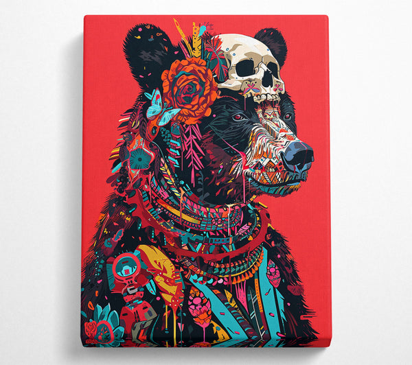  A Canvas Print of Crimson Skull Bear Canvas Print
