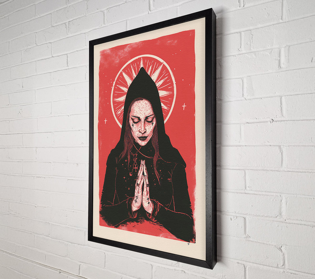  A Canvas Print of Crimson Haloed Prayer Canvas Print