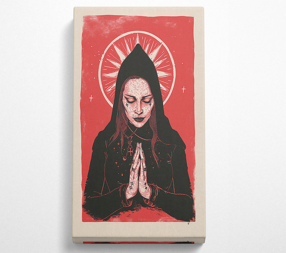  A Canvas Print of Crimson Haloed Prayer Canvas Print