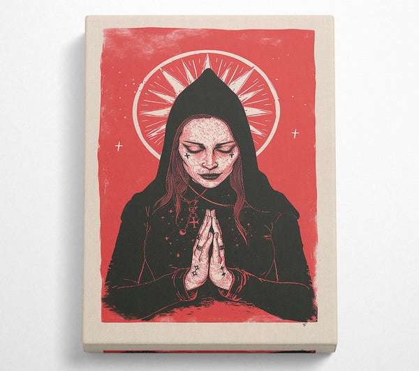  A Canvas Print of Crimson Haloed Prayer Canvas Print