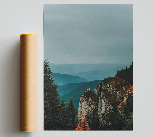 Blue Hues Over Mountains Print