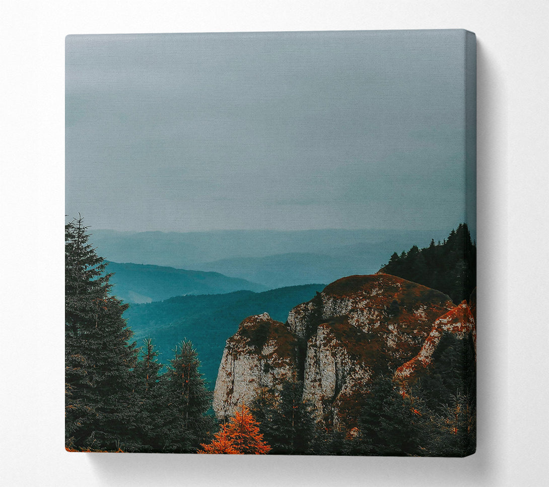  A Canvas Print of Blue Hues Over Mountains Canvas Print