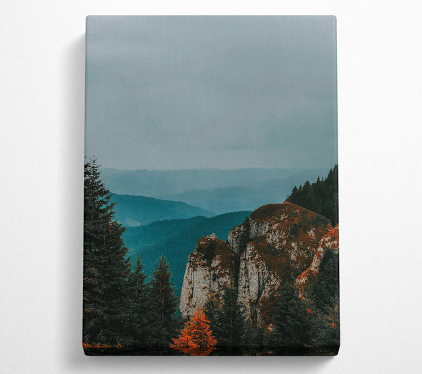  A Canvas Print of Blue Hues Over Mountains Canvas Print