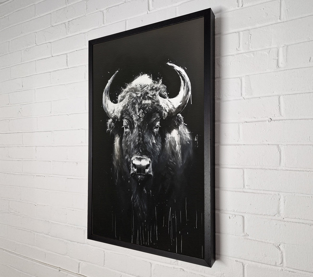  A Canvas Print of White Bison Stare Canvas Art