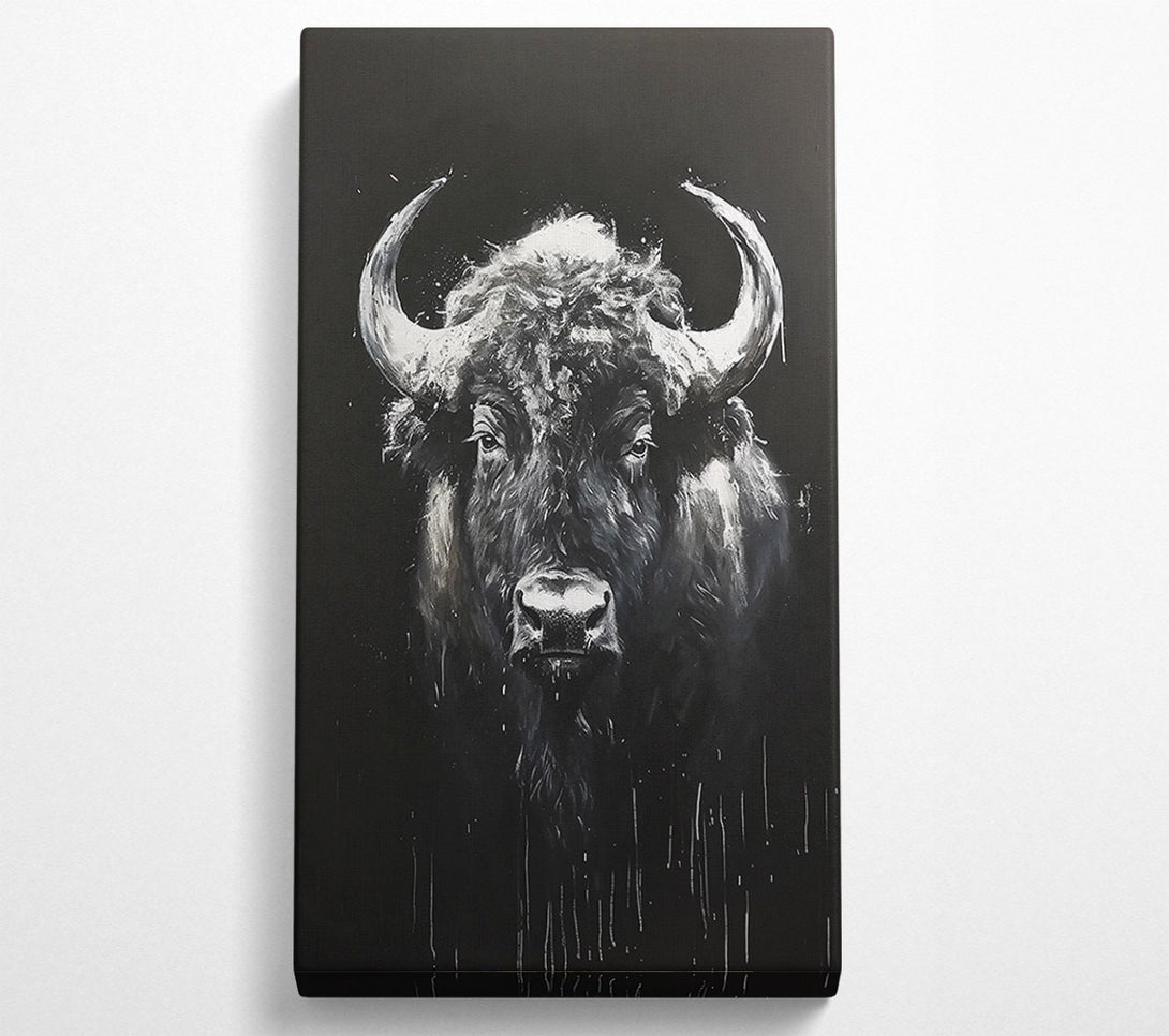  A Canvas Print of White Bison Stare Canvas Art