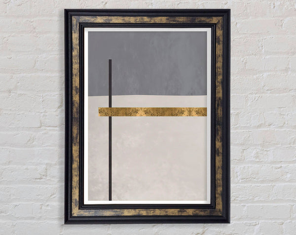 Gold Defined Lines Framed Print