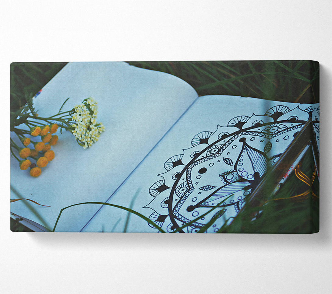 A Canvas Print of Blue Book Mandala Canvas Wall Art