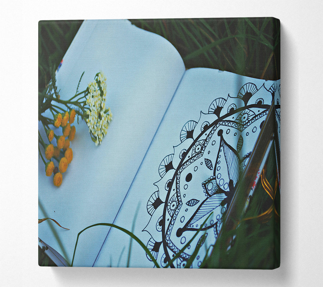  A Canvas Print of Blue Book Mandala Canvas Wall Art