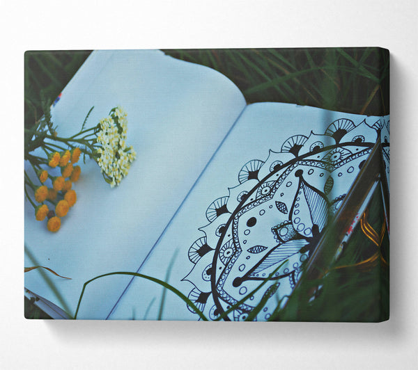  A Canvas Print of Blue Book Mandala Canvas Wall Art