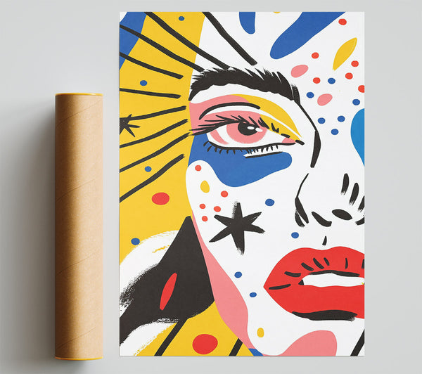 Yellow Abstract Gaze Print