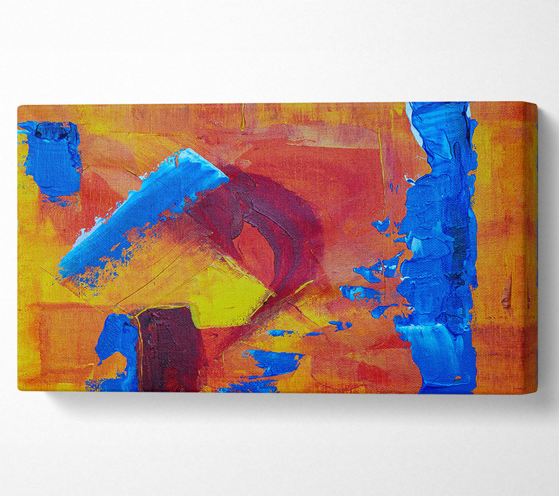  A Canvas Print of Orange And Blue Strokes Canvas Wall Art