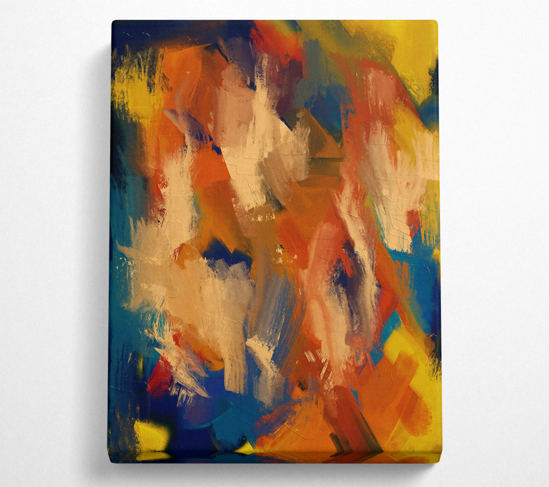  A Canvas Print of Orange Abstract Strokes Canvas Wall Art