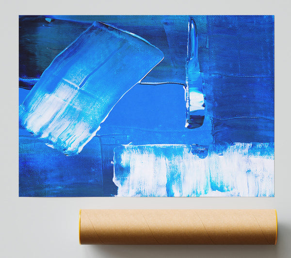 Azure Abstract Strokes Giclee Print