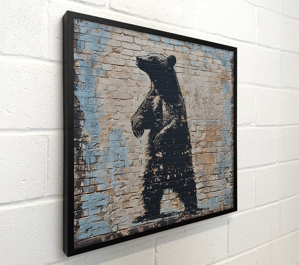 Black Bear On Brick Wall