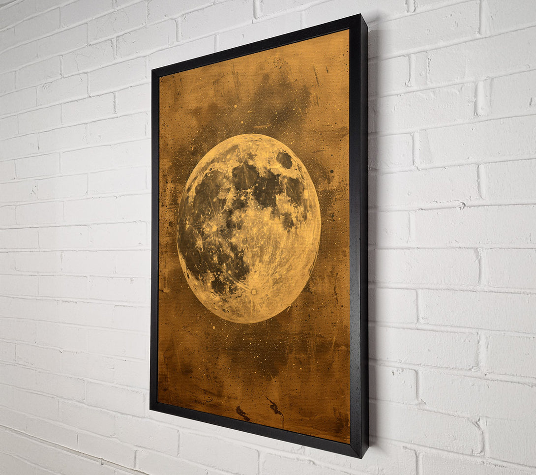  A Canvas Print of Gold Distressed Moon Canvas Art